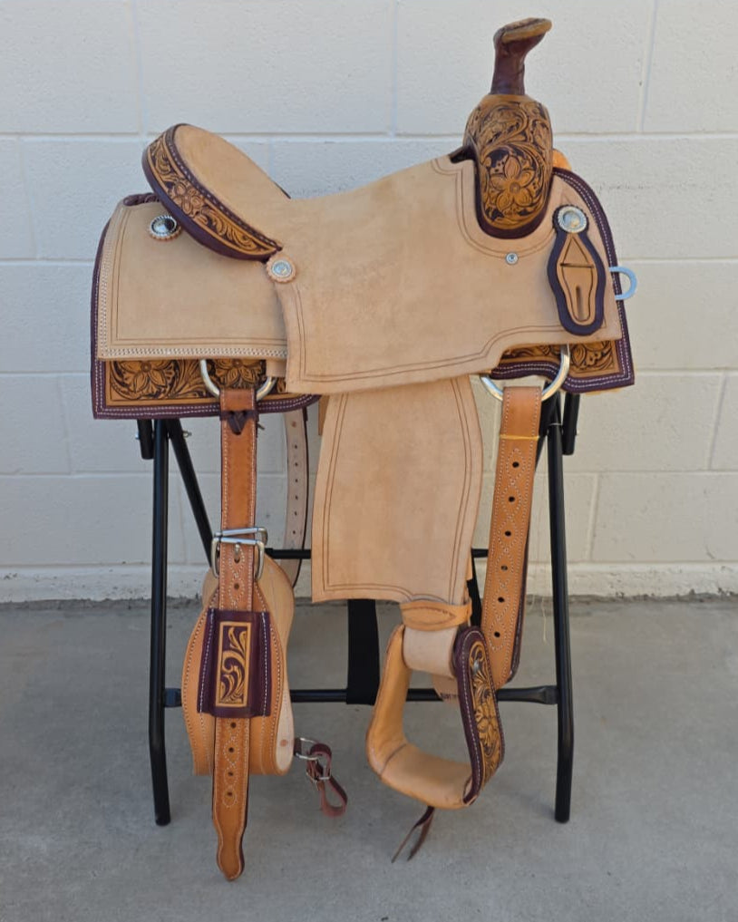 #2077 15" Corriente Team Roping Saddle