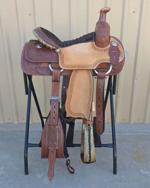 #2142 14" Corriente Team Roping Saddle