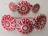 CBCONCH 119 Red Wagon Wheel Conchos - Corriente Saddle