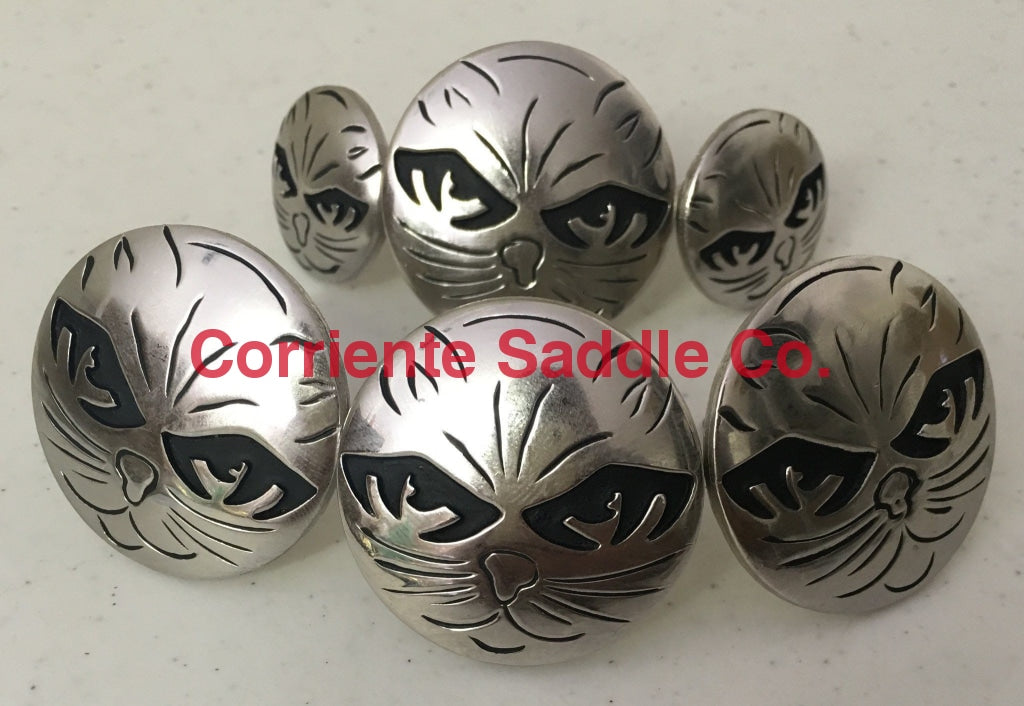 CBCONCH 124 Black Cat Eye Conchos - Corriente Saddle