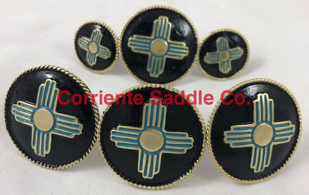 CBCONCH 124C Turquoise Zia Conchos - Corriente Saddle