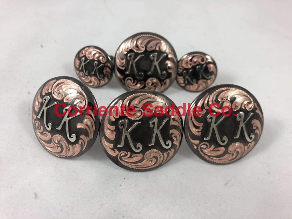 CBCONCH 125F Copper with Initials Conchos - Corriente Saddle
