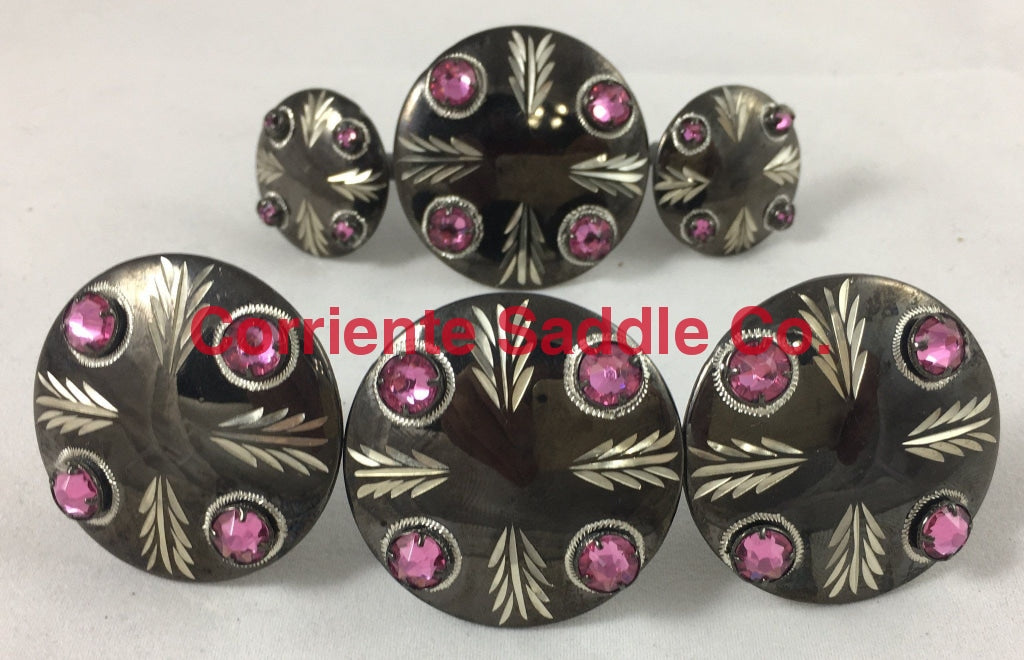 CBCONCH 128A Pink Stone Conchos