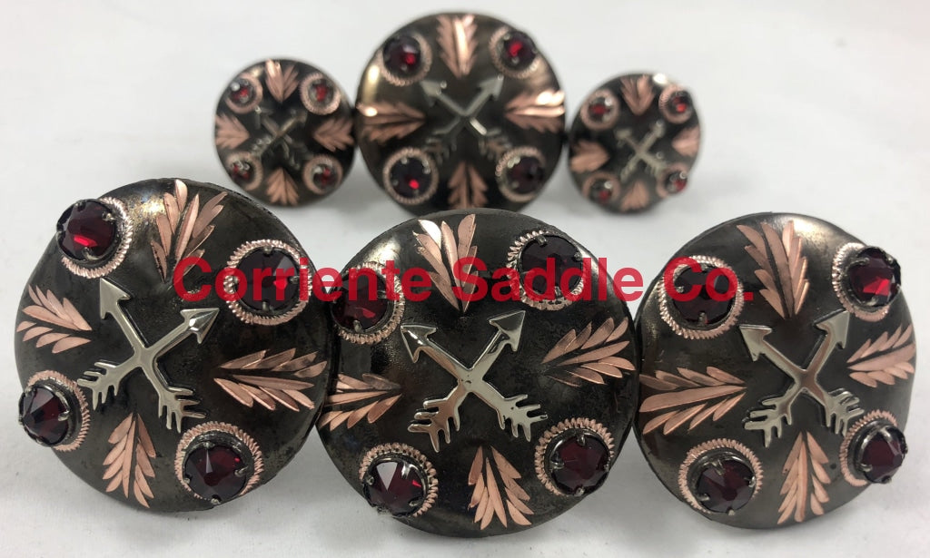 CBCONCH 128BA Red Stone Conchos - Corriente Saddle