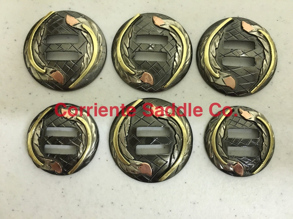CBCONCH 133 Feather Slotted Conchos - Corriente Saddle
