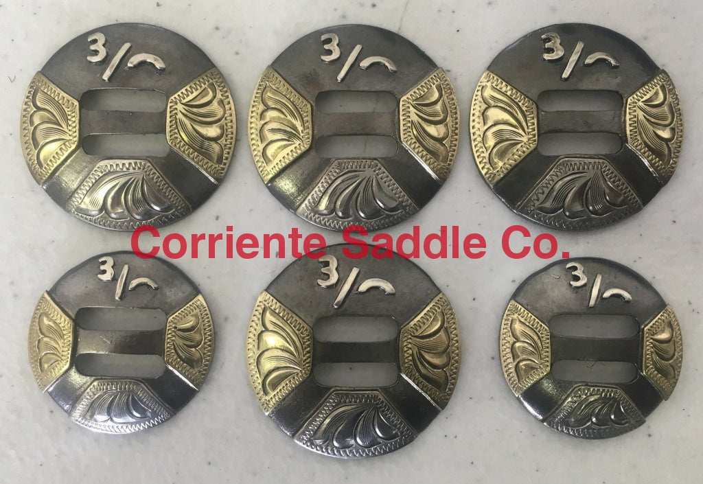 CBCONCH 144 Initials on Slotted Conchos - Corriente Saddle