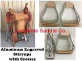 CSSTIRRUP 109 Aluminum Engraved With Crosses - Corriente Saddle