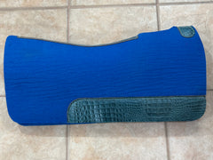 BARGAIN SADDLE PAD #08 Blue Felt with Imitation Crocodile