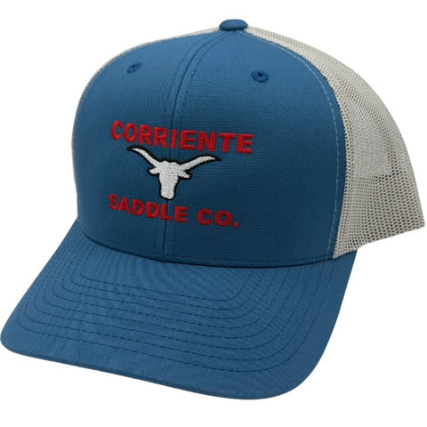 Steel Blue Cap with Silver Mesh Back