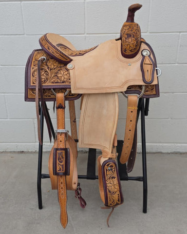 #2078 15" Corriente Team Roping Saddle