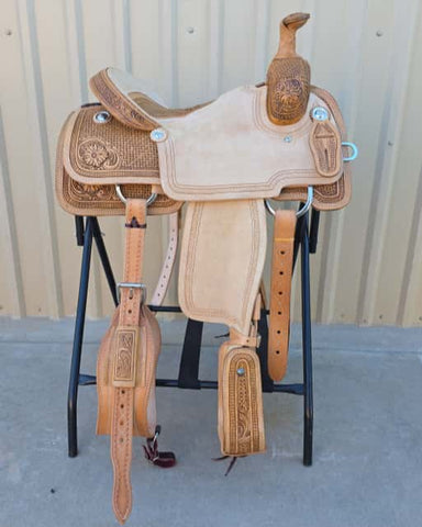 #2132 15" Corriente Team Roping Saddle