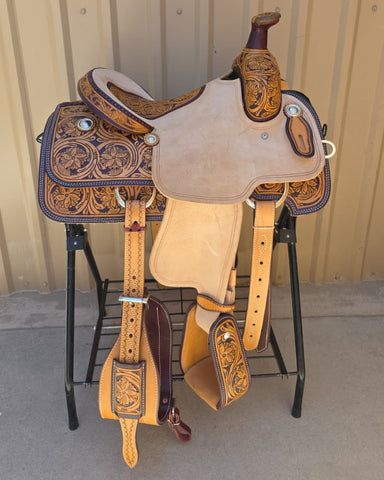 #2897 14" Corriente Team Roping Saddle