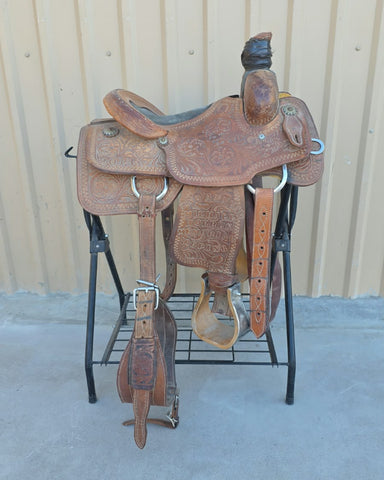 #4019 14" USED Corriente Team Roping Saddle