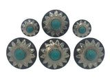 CBCONCH 109B Starburst With Turquoise Conchos