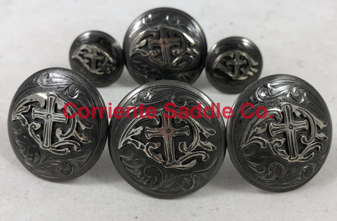 CBCONCH 113GA Gunmetal Cross Conchos