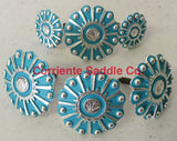 CBCONCH 120 Turquoise Wagon Wheel Conchos - Corriente Saddle
