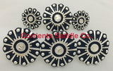 CBCONCH 121 Navy Blue Wagon Wheel Conchos - Corriente Saddle