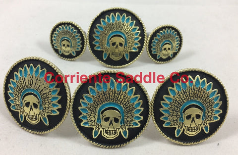 CBCONCH 124A Turquiose Indian Head Dress Conchos