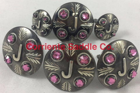 CBCONCH 128 Pink Stone Conchos