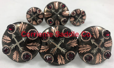 CBCONCH 128BA Red Stone Conchos