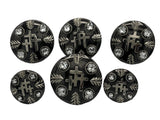 CBCONCH 129FA Three Crosses Clear Stone Conchos