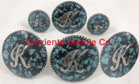 CBCONCH 130 Crushed Turquoise Stone Conchos