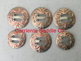 CBCONCH 141 Copper Floral Silver Slotted Conchos - Corriente Saddle