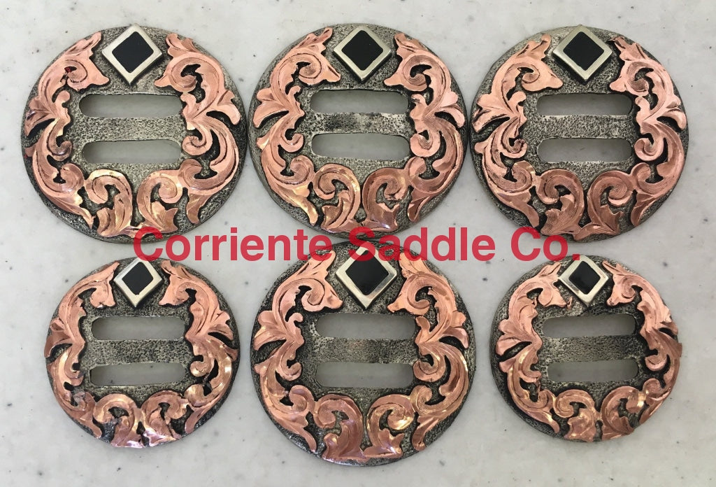 Slotted saddle conchos – Buckaroo Leather Products