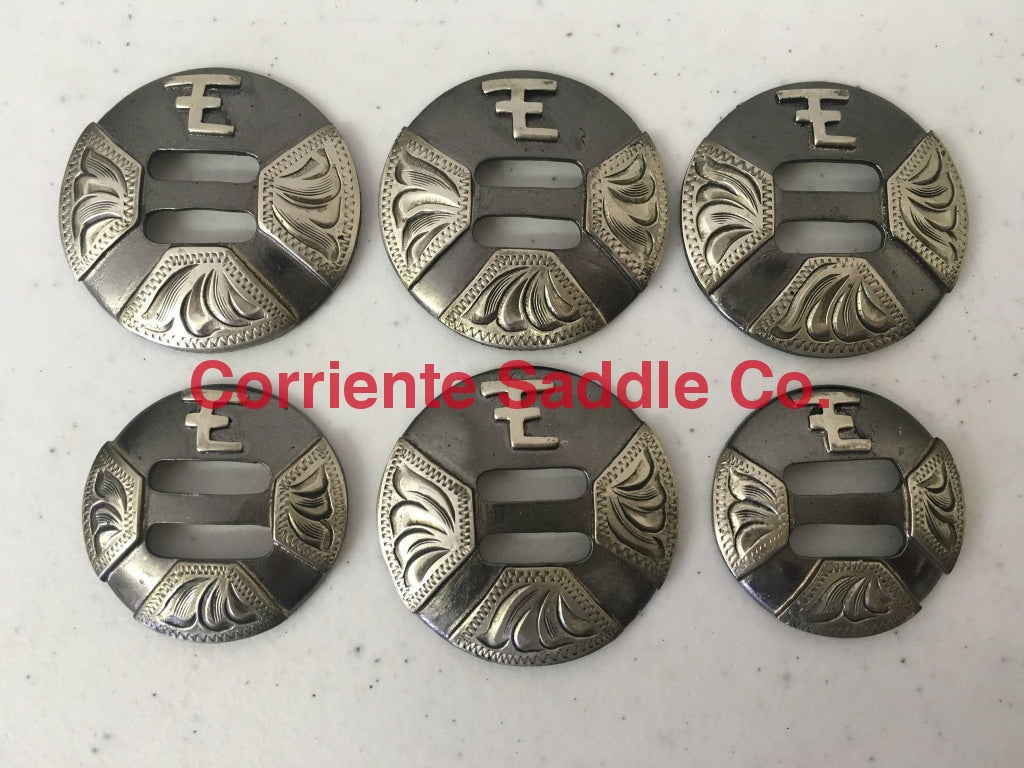 CBCONCH 145 Initials on Slotted Conchos - Corriente Saddle
