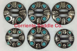 CBCONCH 146 Turquoise Stone Conchos - Corriente Saddle