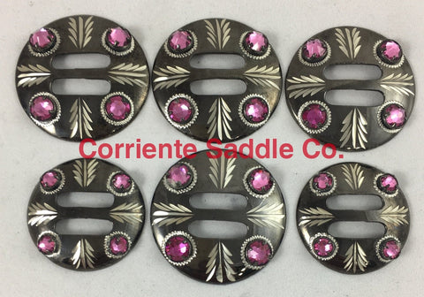 CBCONCH 146D Pink Stone Conchos