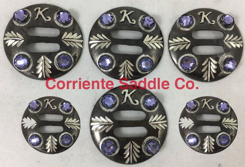 CBCONCH 146E Purple Stone Conchos