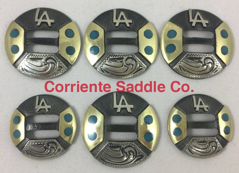 CBCONCH 148 Brass and Turquoise Conchos