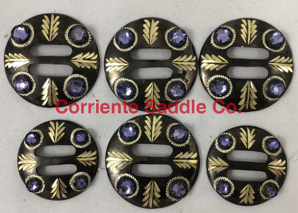 CBCONCH 160 Purple Stone Conchos - Corriente Saddle