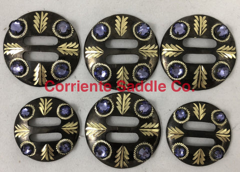 CBCONCH 160 Purple Stone Conchos