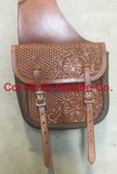 CSBAG 106 Saddle Bags Floral + Basket Tooling - Corriente Saddle
