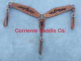 CSBC 140 Roper 3-Piece Roughout with Tribal Tooling - Corriente Saddle