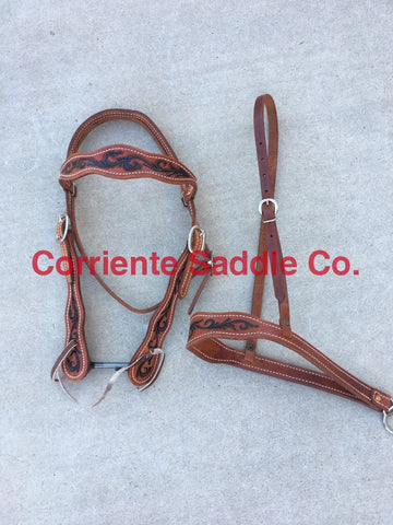 CSHEADSTALL 120 Browband Headstall Tribal Tooling