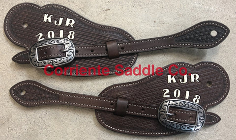 CSSPUR 100B Thicker Basket Spur Straps Lettered