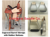 CSSTIRRUP 114 Engraved Aluminum Barrel Stirrups - Corriente Saddle